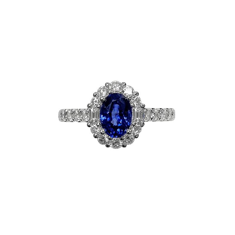 Sapphire Diamond Ring-Sapphire Diamond Ring - 