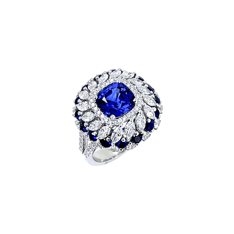 Sapphire Diamond Ring-Sapphire Diamond Ring - SRTIJ02320