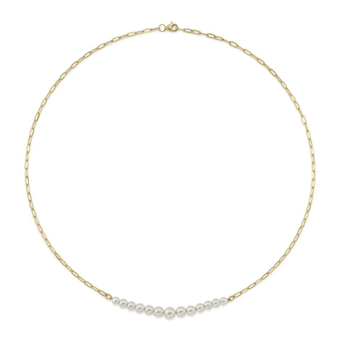 Shy Creation Cultured Pearl Paper Clip Link Necklace-Shy Creation Cultured Pearl Paper Clip Link Necklace - SC55023409