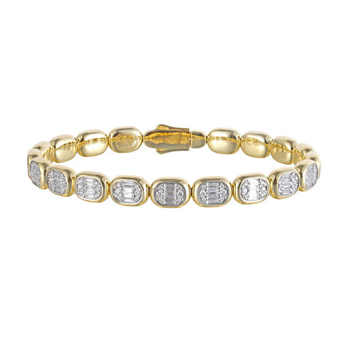 Shy Creation Diamond Baguette Bangle 1.00 CT-Shy Creation Diamond Baguette Bangle 1.00 CT - B22001075V4ZS