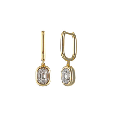 Shy Creation Diamond Baguette Earrings 0.20 CT-Shy Creation Diamond Baguette Earrings 0.20 CT - B22001556V4