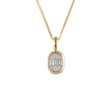 Shy Creation Diamond Baguette Pendant Necklace 0.20 CT-Shy Creation Diamond Baguette Pendant Necklace 0.20 CT - B22001013V3