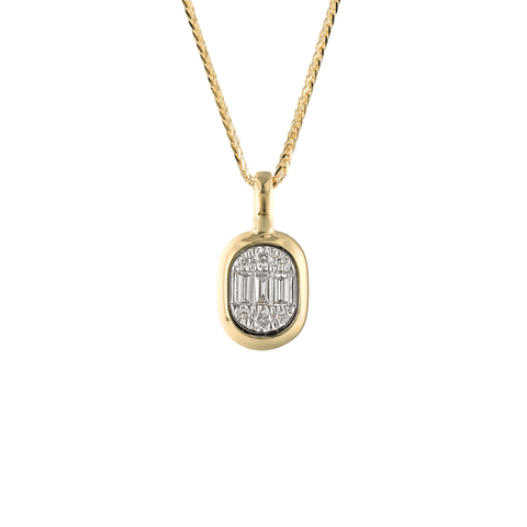 Shy Creation Diamond Baguette Pendant Necklace 0.55 CT-Shy Creation Diamond Baguette Pendant Necklace 0.55 CT - B22001013