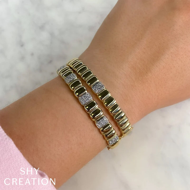 Shy Creation Diamond Bangle 0.79 CT-Shy Creation Diamond Bangle - SC22009139RDZS - Shy Creation Diamond Bangle in 14 karat yellow gold with diamonds totaling 0.79 carats.