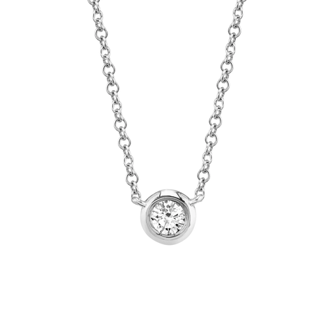 Shy Creation Diamond Bezel Necklace 0.20 CT-Shy Creation Diamond Bezel Necklace 0.20 CT - SC55012540