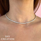 Shy Creation Diamond Bezel Tennis Necklace 7.54 CT-Shy Creation Diamond Bezel Tennis Necklace - SC55024681