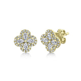 Shy Creation Diamond Clover Stud Earrings 0.60 CT-Shy Creation Diamond Clover Stud Earrings 0.60 CT - SC55019424