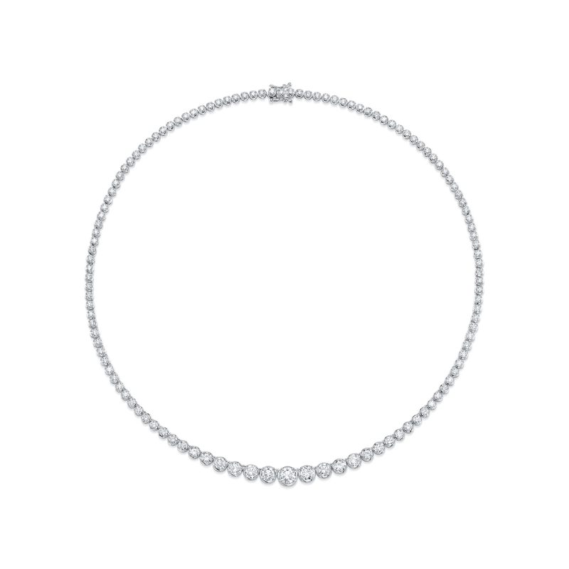 Shy Creation Diamond Crown Setting Tennis Necklace 10.36 CT-Shy Creation Diamond Crown Setting Tennis Necklace 10.36 CT - SC55022934V5