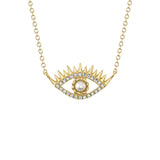 Shy Creation Diamond & Cultured Pearl Eye Necklace 0.07 CT-Shy Creation Diamond & Cultured Pearl Eye Necklace 0.07CT - SC55024524