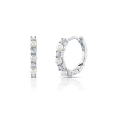 Shy Creation Diamond & Cultured Pearl Huggie Earrings 0.14 CT-Shy Creation Diamond & Cultured Pearl Huggie Earrings 0.14 CT - SC55023339