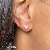 Shy Creation Diamond Heart Stud Earrings 0.51 CT-Shy Creation Diamond Heart Stud Earrings 0.51 CT - SC55022919