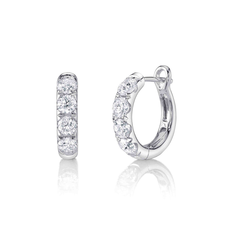 Shy Creation Diamond Hoop Earrings 1.75 CT-Shy Creation Diamond Hoop Earrings 1.75 CT - SC22006121V3D0.70