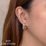 Shy Creation Diamond Huggie Earrings-Shy Creation Diamond Huggie Earrings - SC22010337H0.80