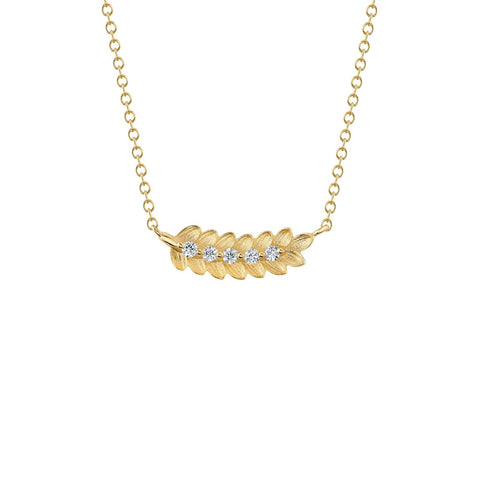 Shy Creation Diamond Leaf Necklace 0.08 CT-Shy Creation Diamond Leaf Necklace 0.08CT - SC55024209