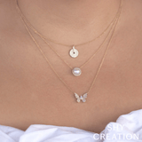 Shy Creation Diamond Marquise Butterfly Necklace 0.23 CT-Shy Creation Diamond Marquise Butterfly Necklace 0.23 CT - SC55024532