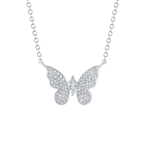 Shy Creation Diamond Marquise Butterfly Necklace 0.23 CT-Shy Creation Diamond Marquise Butterfly Necklace 0.23 CT - SC55024532
