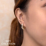 Shy Creation Diamond Marquise Pear Icy Hoop Earrings 1.45 CT-Shy Creation Diamond Marquise Pear Icy Hoop Earrings 1.45 CT SC55029221D0.75