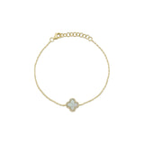 Shy Creation Diamond & Mother Of Pearl Clover Bracelet 0.07 CT-Shy Creation Diamond & Mother Of Pearl Clover Bracelet 0.07 CT - SC55025372