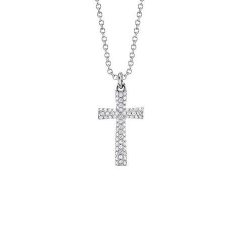 Shy Creation Diamond Pave Cross Necklace 0.14 CT-Shy Creation Diamond Pave Cross Necklace 0.14 CT - SC55027931