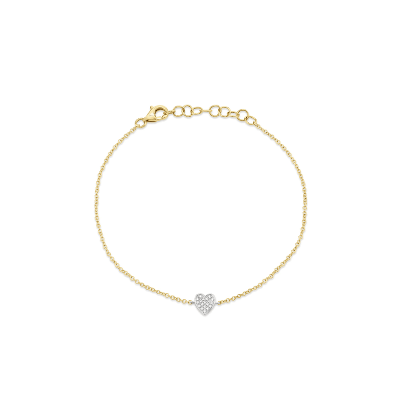 Shy Creation Diamond Pave Heart Bracelet 0.04CT-Shy Creation Diamond Pave Heart Bracelet 0.04CT SC55028160