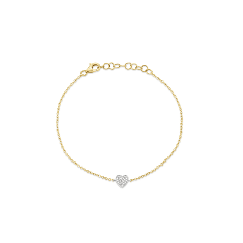 Shy Creation Diamond Pave Heart Bracelet 0.04CT-Shy Creation Diamond Pave Heart Bracelet 0.04CT SC55028160