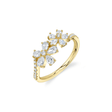 Shy Creation Diamond Pear Flower Ring 0.86 CT-Shy Creation Flower Diamond Ring - SC55029095