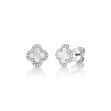 Shy Creation Kate Diamond and Mother of Pearl Clover Earrings 0.11CT-Shy Creation Kate Diamond and Mother of Pearl Clover Earrings 0.11CT - SC55025136V2