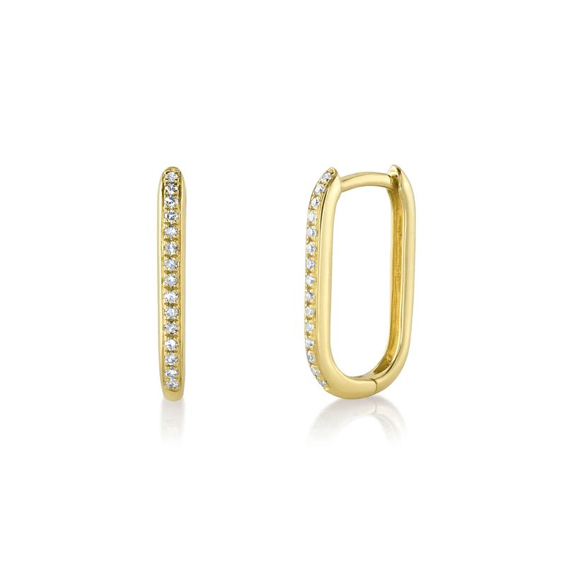 Shy Creation Katie Diamond Oval Hoop Earrings 0.08CT-Shy Creation Katie Diamond Oval Hoop Earrings 0.08CT - SC55014489H0.60