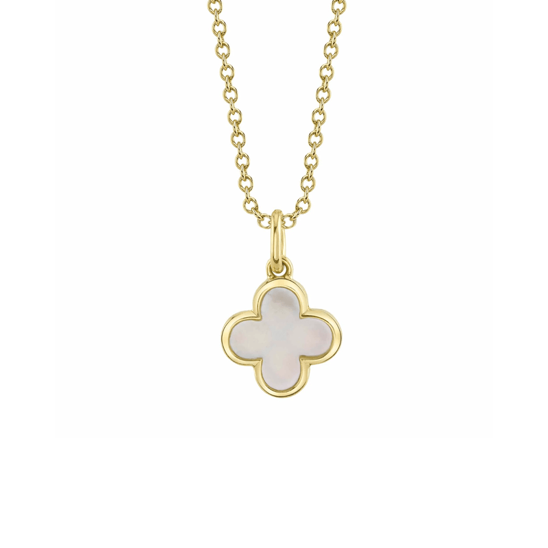 Shy Creation Mother-of-Pearl Clover Necklace 0.33 CT-Shy Creation Mother-of-Pearl Clover Necklace 0.33 CT - SC55025600V2