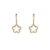 Shy Creation Mother-of-pearl Diamond Flower Earrings-Shy Creation Mother - of - pearl Diamond Flower Earrings - OESHY00265