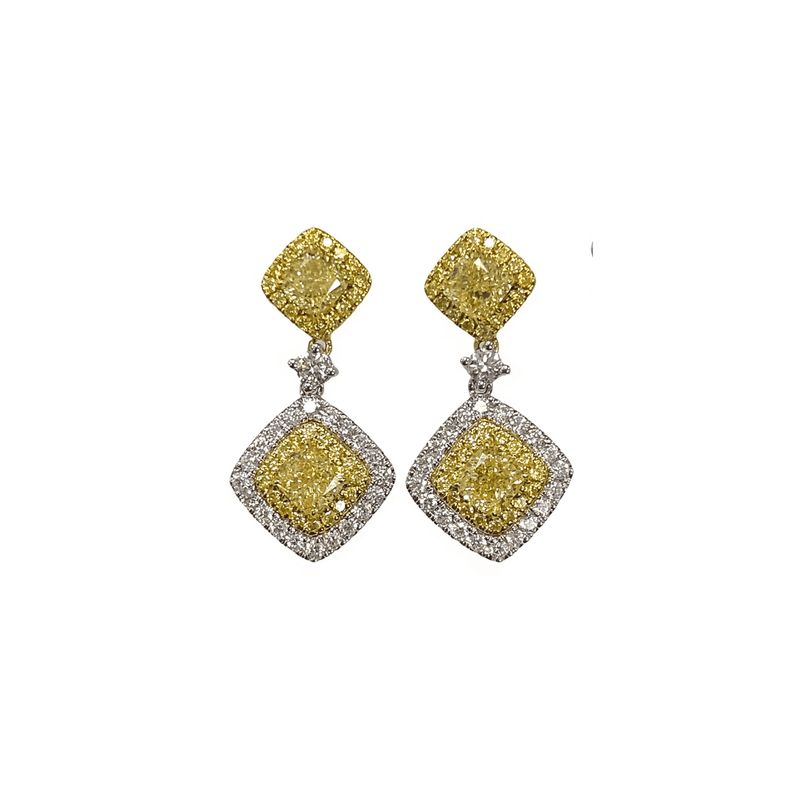 Yellow Diamond Earrings-Yellow Diamond Earrings - ERDIA359180