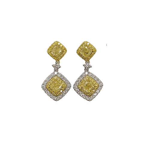 Yellow Diamond Earrings-Yellow Diamond Earrings - ERDIA359180