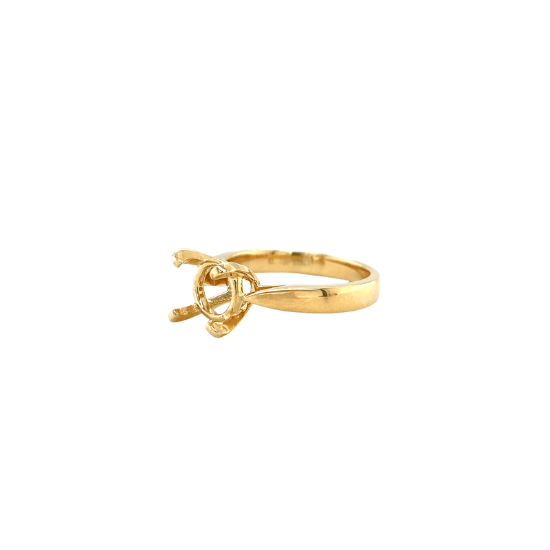 Yellow Gold 4-Prong Mounting Ring-Yellow Gold 4 - Prong Mounting Ring - 8MKEY00073