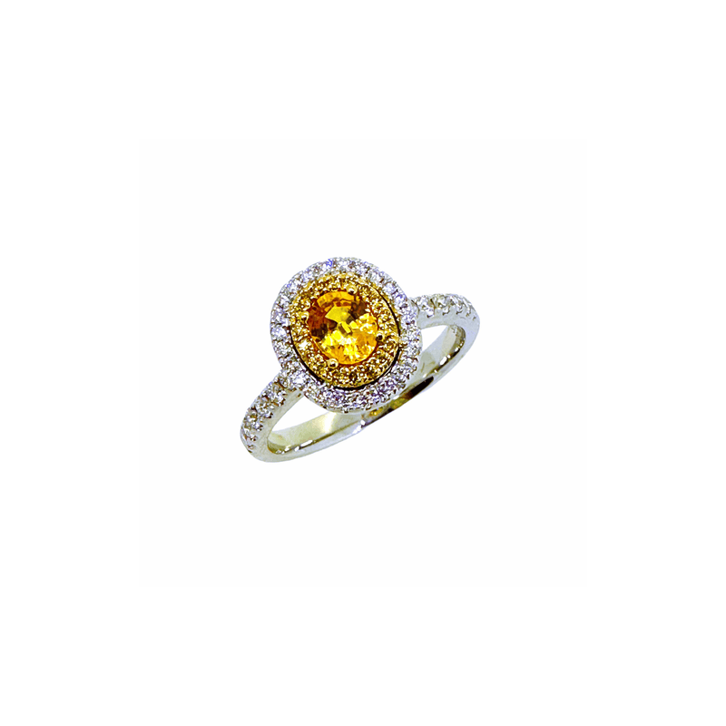 Yellow Sapphire Diamond Ring-Yellow Sapphire Diamond Ring TR3175YSGD