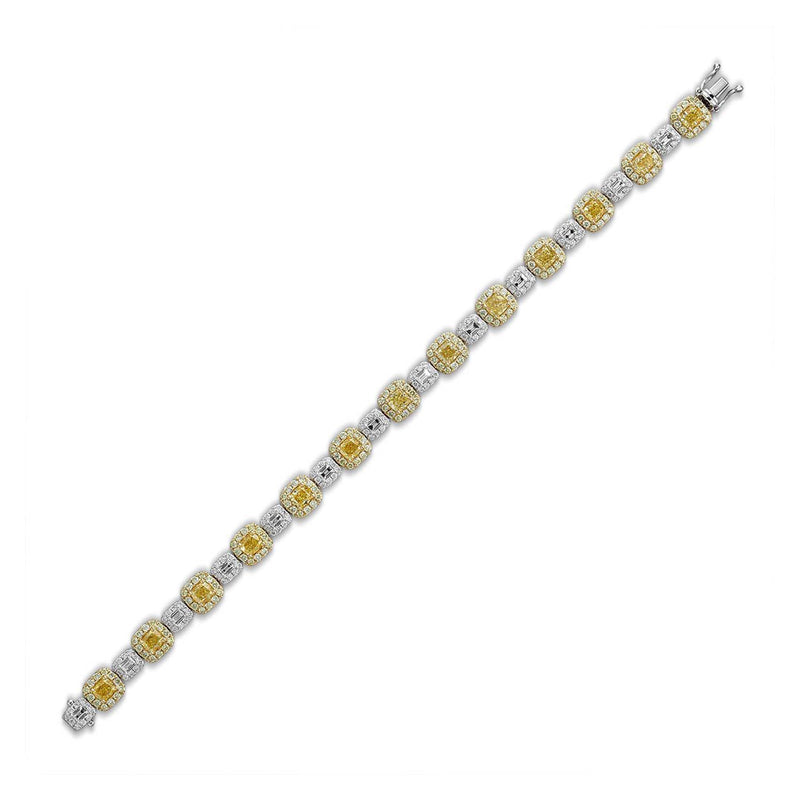 Yellow & White Diamond Line Bracelet-Yellow & White Diamond Line Bracelet - DBRTJ00073