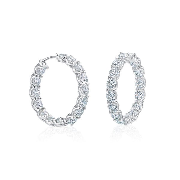 A Link Diamond Hoop Earrings-A Link Diamond Hoop Earrings - JM03593