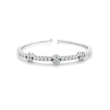 A Link Flower Diamond Bangle-A Link Flower Diamond Bangle -