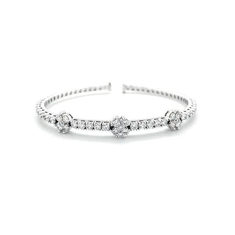 A Link Flower Diamond Bangle-A Link Flower Diamond Bangle -