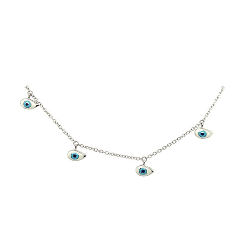 Aaron Basha 18K White Gold Evil Eye Bracelet-Aaron Basha 18K White Gold Evil Eye Bracelet -