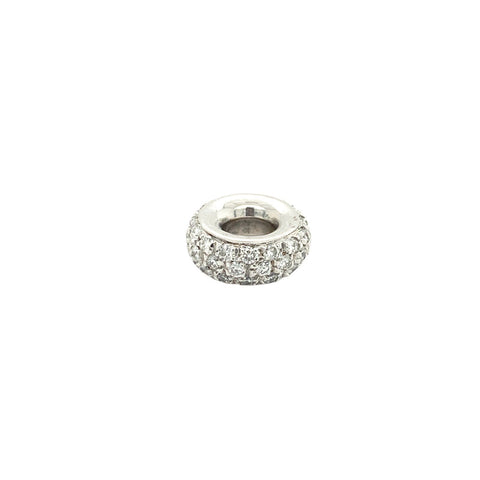 Aaron Basha 18K White Gold Spacer Diamond Pendant-Aaron Basha 18K White Gold Spacer Diamond Pendant -