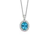 Aquamarine Diamond Necklace-Aquamarine Diamond Necklace -