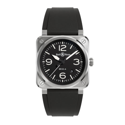 Bell & Ross New BR 03 Black Steel-Bell & Ross New BR 03 Black Steel - BR03A-BL-ST/SRB