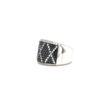 Bez Ambar Black and White Zigzag Diamond Ring-Bez Ambar Black and White Zigzag Diamond Ring - LPB11ZGBW