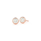 Bezel Set Diamond Earrings-Bezel Set Diamond Earrings -