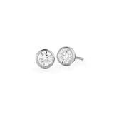 Bezel Set Diamond Earrings-Bezel Set Diamond Earrings -