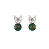 Black South Sea Pearl Diamond Earrings-Black South Sea Pearl Diamond Earrings -