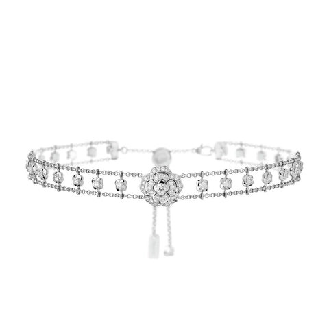 CHANEL Bouton de Camélia Choker-CHANEL Bouton de Camélia Choker - J12063 - CHANEL Bouton de Camélia Choker in 18K white gold with diamonds.