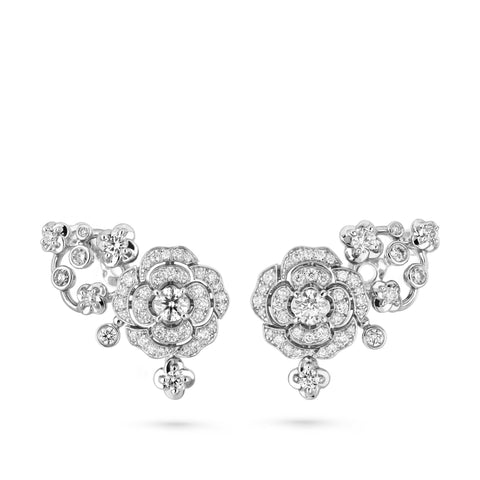CHANEL Bouton de Camélia Earrings-CHANEL Bouton de Camélia Earrings - J12039
