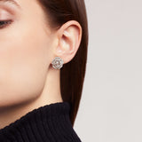 CHANEL Bouton de Camélia Earrings-CHANEL Bouton de Camélia Earrings in 18 karat white gold with diamonds totaling 0.65 carats.