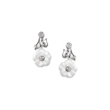 CHANEL Camélia Galbé Earrings-CHANEL Camélia Galbé Earrings in 18 karat whtie gold with white ceramic and diamonds.
